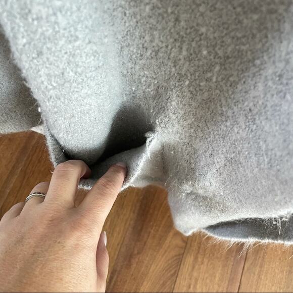 Morkna | Thick Heavy Knit Light Grey Open Front Cardigan Pockets Women’s Large - Picture 4 of 5